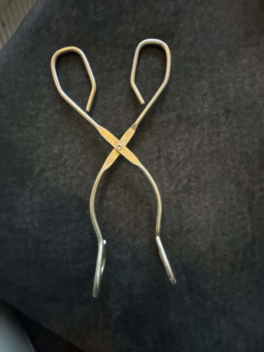 Vintage Siegler 24kt Gold Plated Scissor-Style Kitchen Tongs